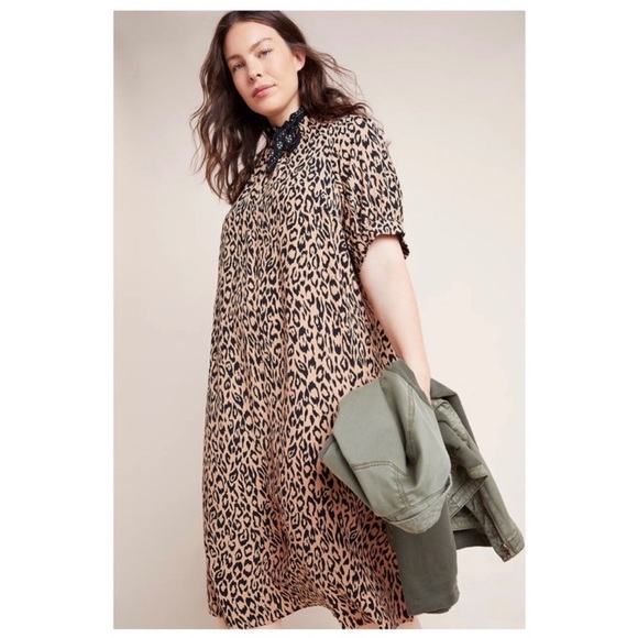 Anthropologie McKenzie Leopard Print Midi Dress - Picture 3 of 11